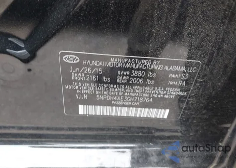 2016 Hyundai Elantra Se из США, поврежденный, VIN 5NPDH4AE3GH718764